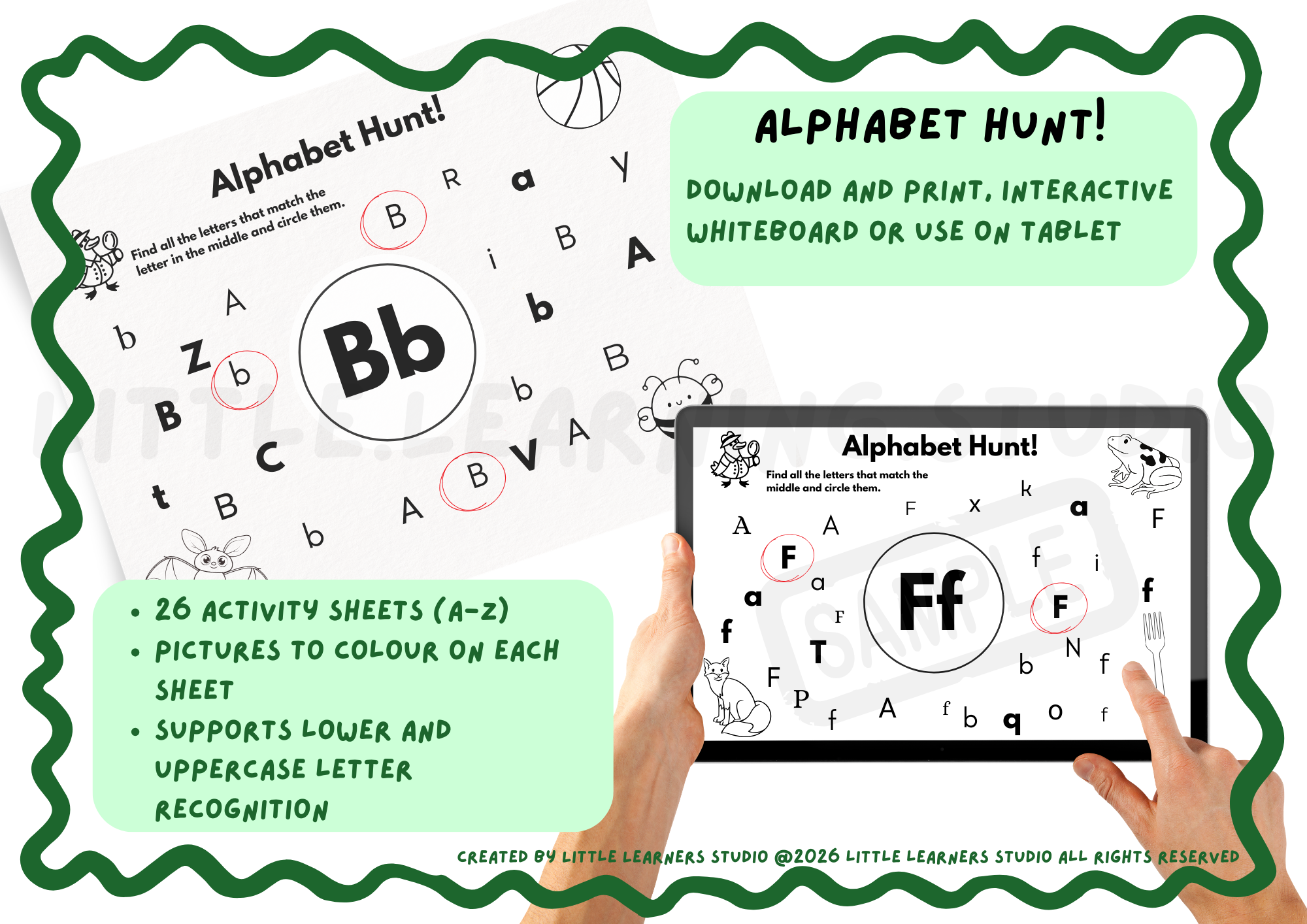 Alphabet Hunt for Kids (Letter Recognition Worksheets A–Z)