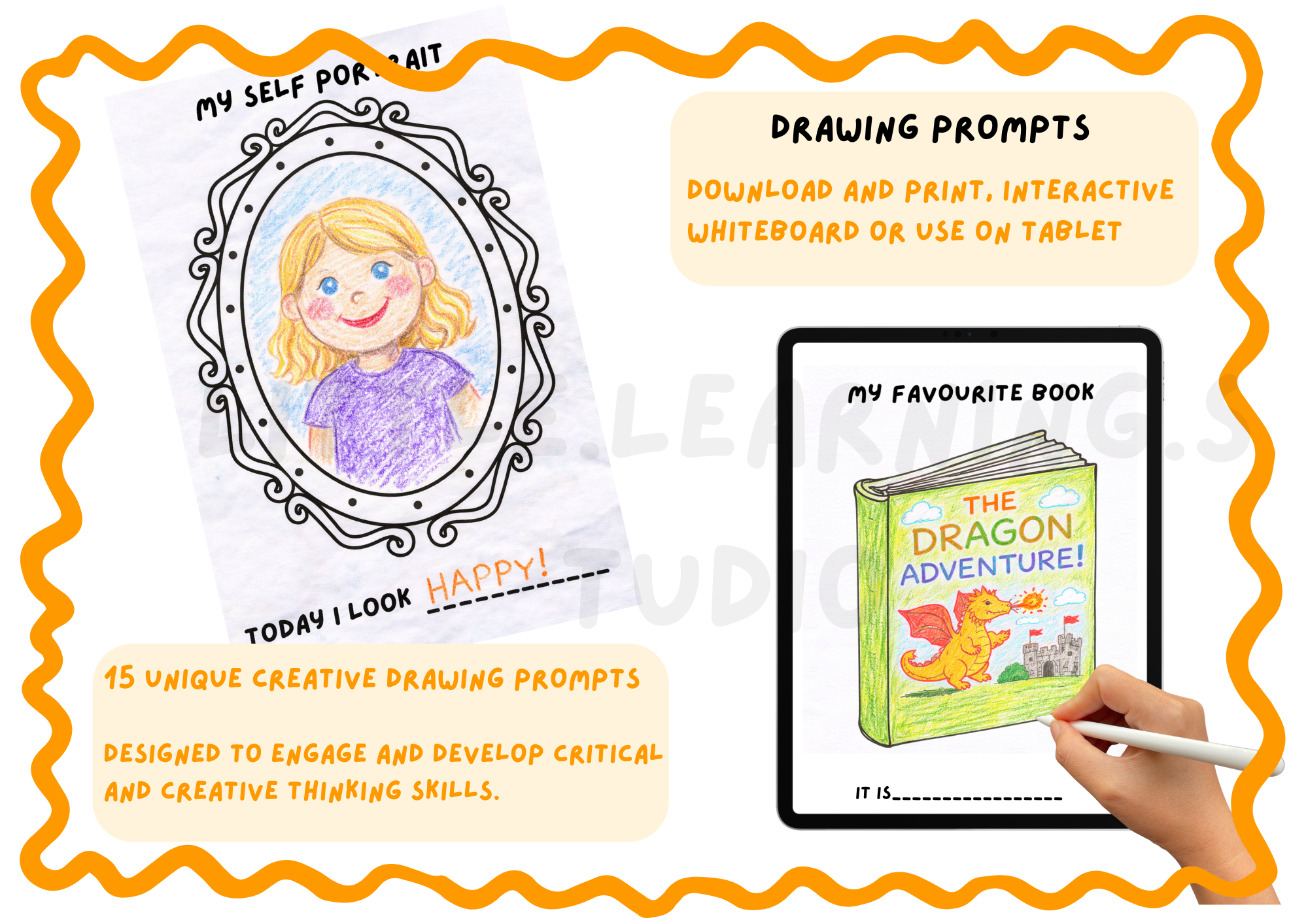 15 Creative Drawing Prompts - Printable and Digital Download