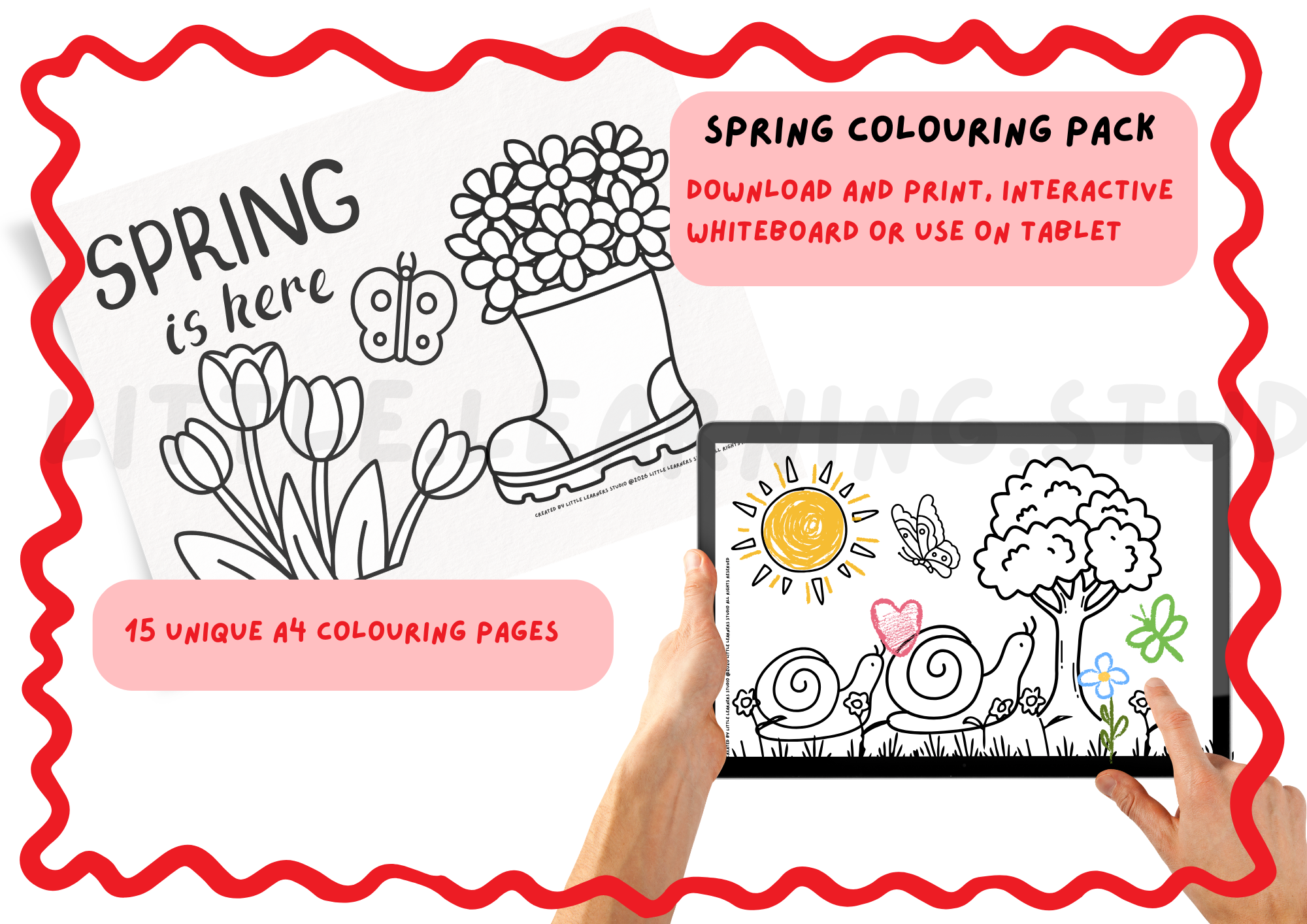 Spring Colouring Pages for Kids – Printable & Digital Colouring Activity Pack