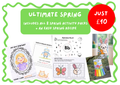 Ultimate Spring Activity Pack for Kids (Printable Homeschool Bundle 8 Activities - Crafts & Worksheets)